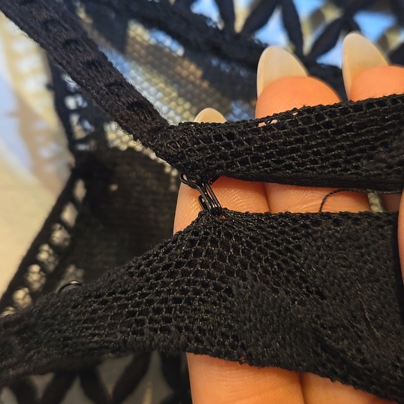 Free People Anastasia Lace Crochet Lined  Fairy Goth Emo Sleeveless Maxi Dress - Picture 11 of 16